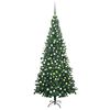 vidaXL Arbre de Noël artificiel pré-éclairé et boules L 240 cm vert