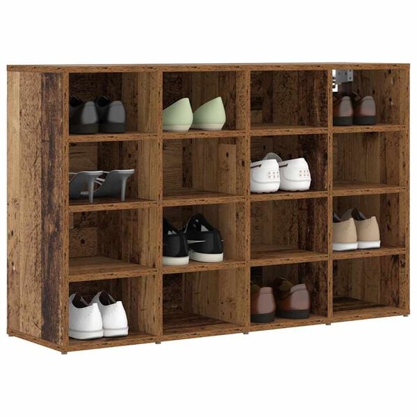 vidaXL Cabinet &agrave; chaussures avec &eacute;tag&egrave;re Bois ancien 103 x 30 x 67 cm