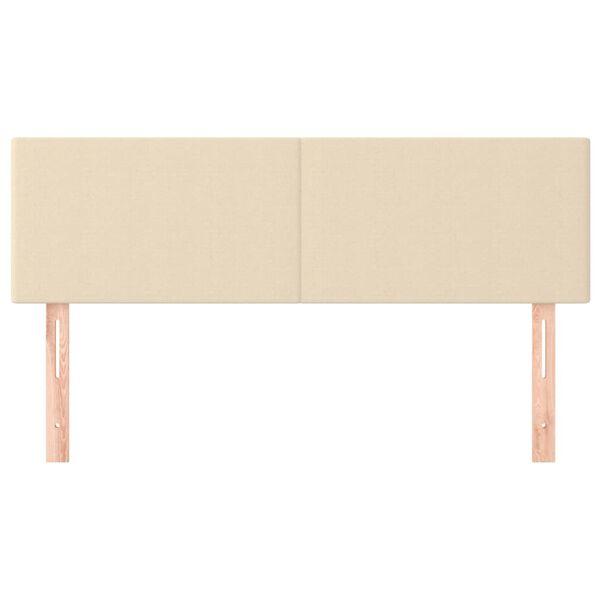 vidaXL T&ecirc;tes de lit 2 pcs Cr&egrave;me 72x5x78/88 cm Tissu