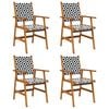 vidaXL Chaises de jardin 4 pcs en bois d'acacia massif