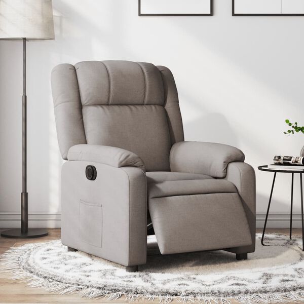 vidaXL Fauteuil inclinable &eacute;lectrique Taupe Tissu