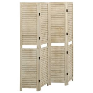 vidaXL Cloison de s&eacute;paration 4 panneaux 140x165 cm Bois de Paulownia