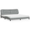 vidaXL Lit avec matelas Hvar gris clair 200x200 cm tissu