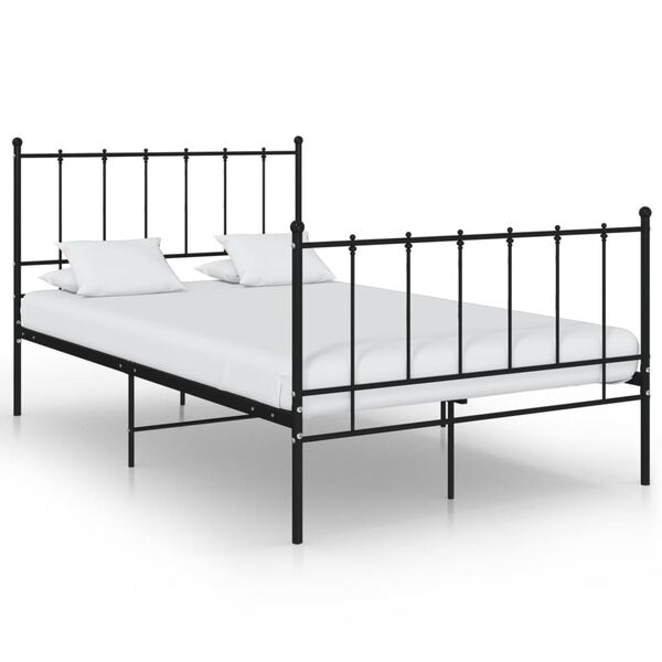 vidaXL Cadre de lit sans matelas noir m&eacute;tal 120x200 cm