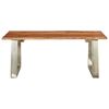 vidaXL Table basse 100x60x40 cm Bois d'acacia et acier inoxydable