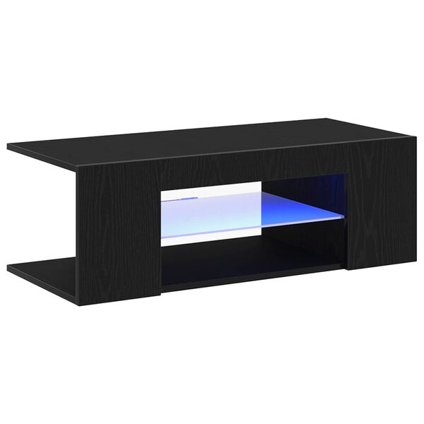 vidaXL Meuble TV Ch&ecirc;ne noir 90 x 39 x 30 cm Bois d'ing&eacute;nierie