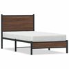 vidaXL Cadre de lit en métal sans matelas chêne marron 75x190 cm