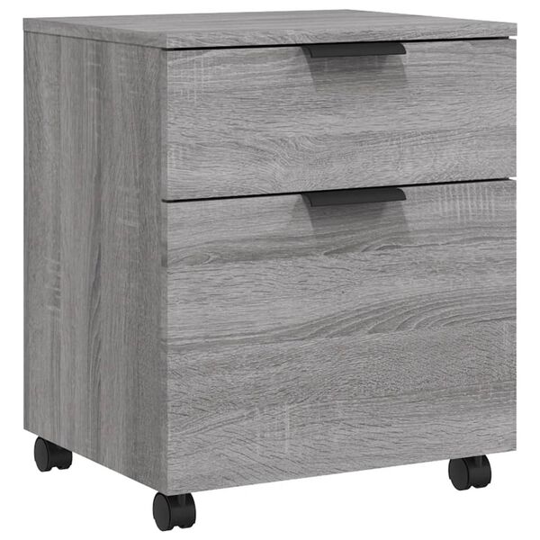 vidaXL Classeur mobile avec roues Sonoma gris 45x38x54 cm Bois