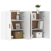 vidaXL Armoires murales 2 pcs blanc bois d'ing&eacute;nierie