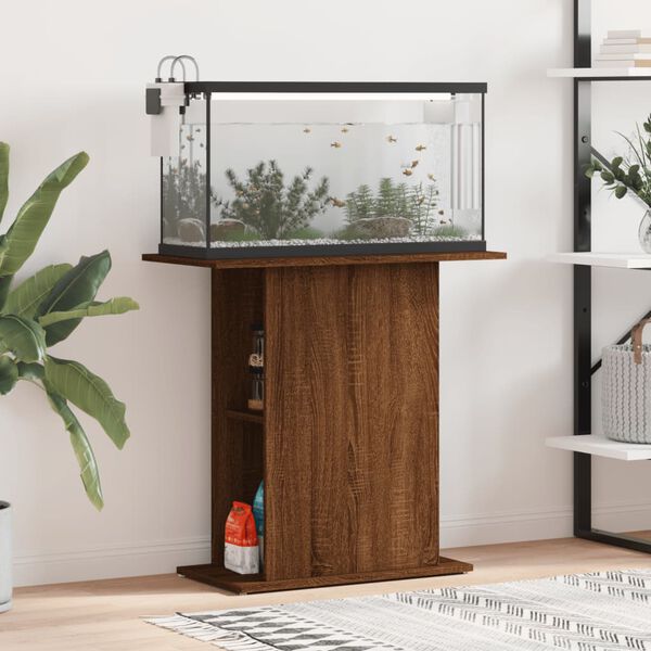 vidaXL Support pour aquarium ch&ecirc;ne marron 75x36x72,5 cm