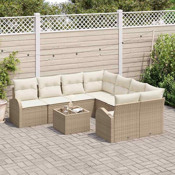 vidaXL Ensemble de canap&eacute; de jardin Beige 55 x 55 x 37 cm polyrotin
