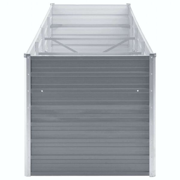 vidaXL Lit sur&eacute;lev&eacute; de jardin Acier galvanis&eacute; 320x80x77 cm Gris
