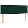 vidaXL T&ecirc;te de lit &agrave; LED Vert fonc&eacute; 144x5x78/88 cm Velours