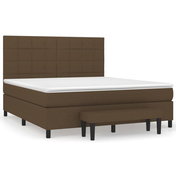 vidaXL Sommier &agrave; lattes de lit avec matelas Marron fonc&eacute; 160x200 cm