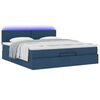 vidaXL Lit ottoman avec matelas et LED bleu 180x200cm tissu