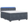 vidaXL Lit de box spring avec matelas et LED Gris fonc&eacute; 160 x 200 cm