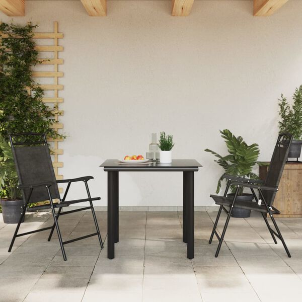 vidaXL Chaises de jardin pliables lot de 2 en acier et textil&egrave;ne