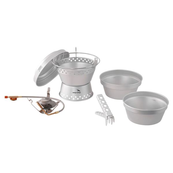 Easy Camp Set de cuisini&egrave;re et r&eacute;chaud de camping Storm argent&eacute;