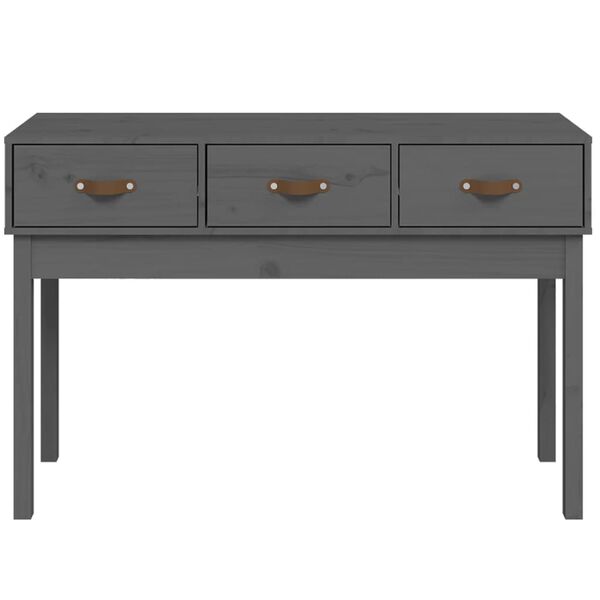 vidaXL Table console Gris 114x40x75 cm Bois massif de pin