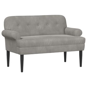 vidaXL Canap&eacute; love seat avec capitonnage en boutons Gris clair Velours