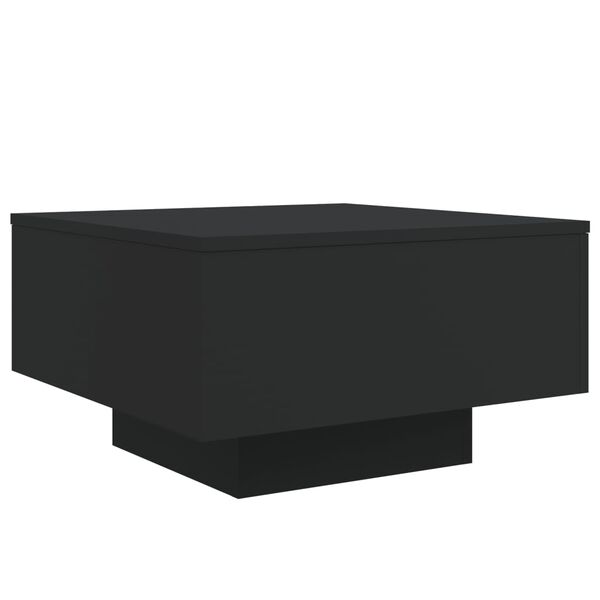 vidaXL Table basse avec lumières LED noir 55x55x31 cm