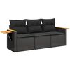 vidaXL Salon de jardin 3 pcs avec coussins noir r&eacute;sine tress&eacute;e