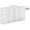 vidaXL Paniers &agrave; gabions arqu&eacute;s 10 pcs 300x50x160/180 cm fer galvanis&eacute;