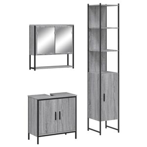 vidaXL Ensemble de meubles de salle de bain 3 pcs Sonoma gris