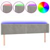 vidaXL T&ecirc;te de lit &agrave; LED Gris clair 183x16x78/88 cm Velours