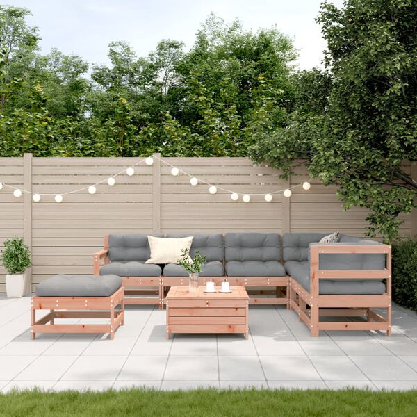 vidaXL Salon de jardin 8 pcs avec coussins bois massif douglas