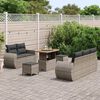 vidaXL Ensemble de canap&eacute; de jardin 8 pcs Gris polyrotin