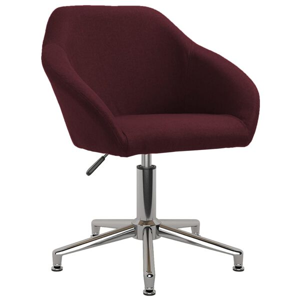 vidaXL Chaise pivotante de bureau Violet Tissu