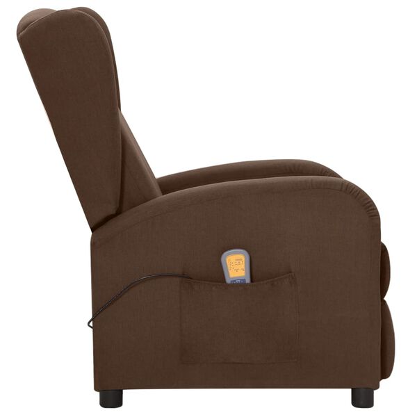 vidaXL Fauteuil de massage Marron Tissu