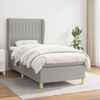 vidaXL Sommier &agrave; lattes de lit avec matelas Gris clair 90x200 cm Tissu