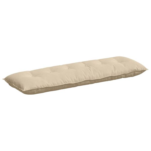 vidaXL Coussin de Dos Cr&egrave;me 160 x 50 cm Tissu en microfibre