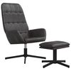 vidaXL Chaise de relaxation avec repose-pied Noir brillant Similicuir