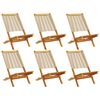 vidaXL Chaises pliantes 6 pi&egrave;ces Beige Bois massif Acacia