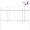 vidaXL Cl&ocirc;ture de jardin 8 pcs Blanc 170 x 140 cm