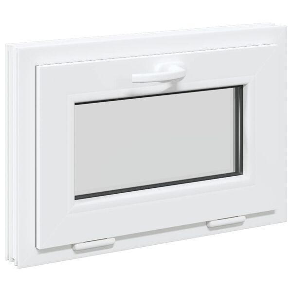 vidaXL Fen&ecirc;tre de sous-sol RISOR 60x40 cm inclinable 2 vitrages blanc