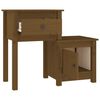 vidaXL Table de chevet Marron miel 79,5x38x65,5 cm Bois de pin massif