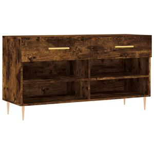 vidaXL Banc &agrave; chaussures ch&ecirc;ne fum&eacute; 102x35x55 cm bois d'ing&eacute;nierie