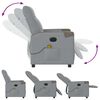 vidaXL Fauteuil de massage inclinable &eacute;lectrique gris clair tissu