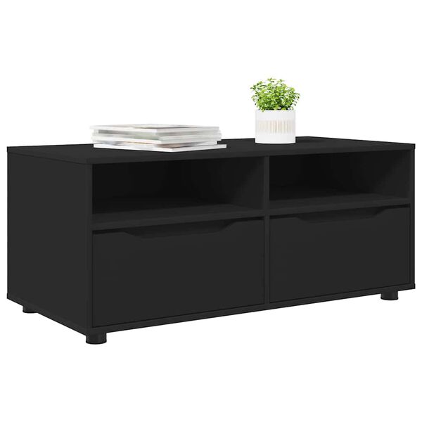 vidaXL Meuble TV avec tiroir Noir 100 x 48 x 43 cm Bois d'ing&eacute;nierie