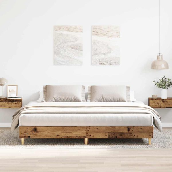 vidaXL Cadre de lit sans matelas vieux bois 160x200 cm bois ing&eacute;nierie