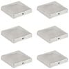 vidaXL Bouchons de poteau de cl&ocirc;ture 6 pcs M&eacute;tal galvanis&eacute; 101x101 mm