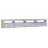 vidaXL Meuble TV avec lumi&egrave;res LED Gris b&eacute;ton 240x35x40 cm