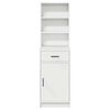 vidaXL Haut Armoire Blanc 40 x 40,5 x 135 cm Bois d'ing&eacute;nierie