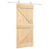 vidaXL Porte coulissante et kit de quincaillerie 90x210 cm pin massif