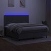 vidaXL Sommier &agrave; lattes de lit et matelas et LED Gris fonc&eacute; 180x200 cm