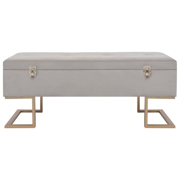 vidaXL Banc avec compartiment de rangement 105 cm Gris Velours